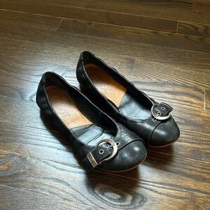 Dior black leather ballet flat